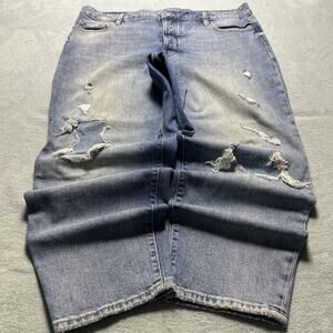 Y2K 2000s Loose Baggy Tapered Jeans Womens 20 42x28 Loose Hamilton Baggie Rips